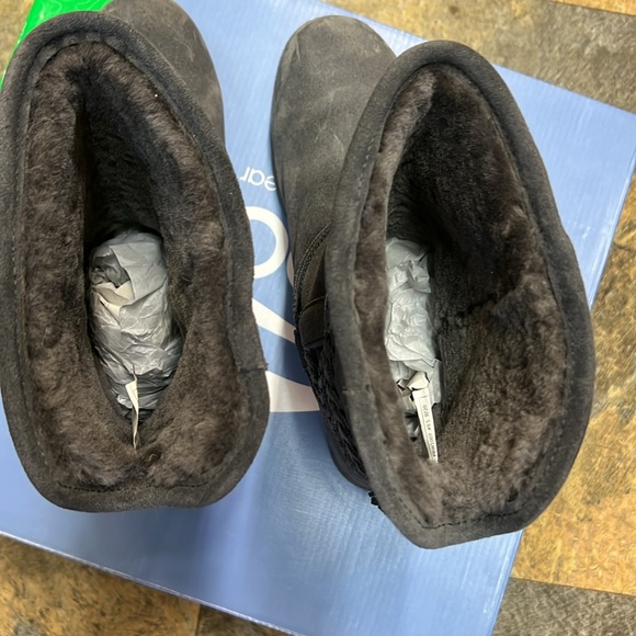 ABEO Blaine charcoal Suede Boot Shearling Tassel Size 9.5. - Picture 5 of 6